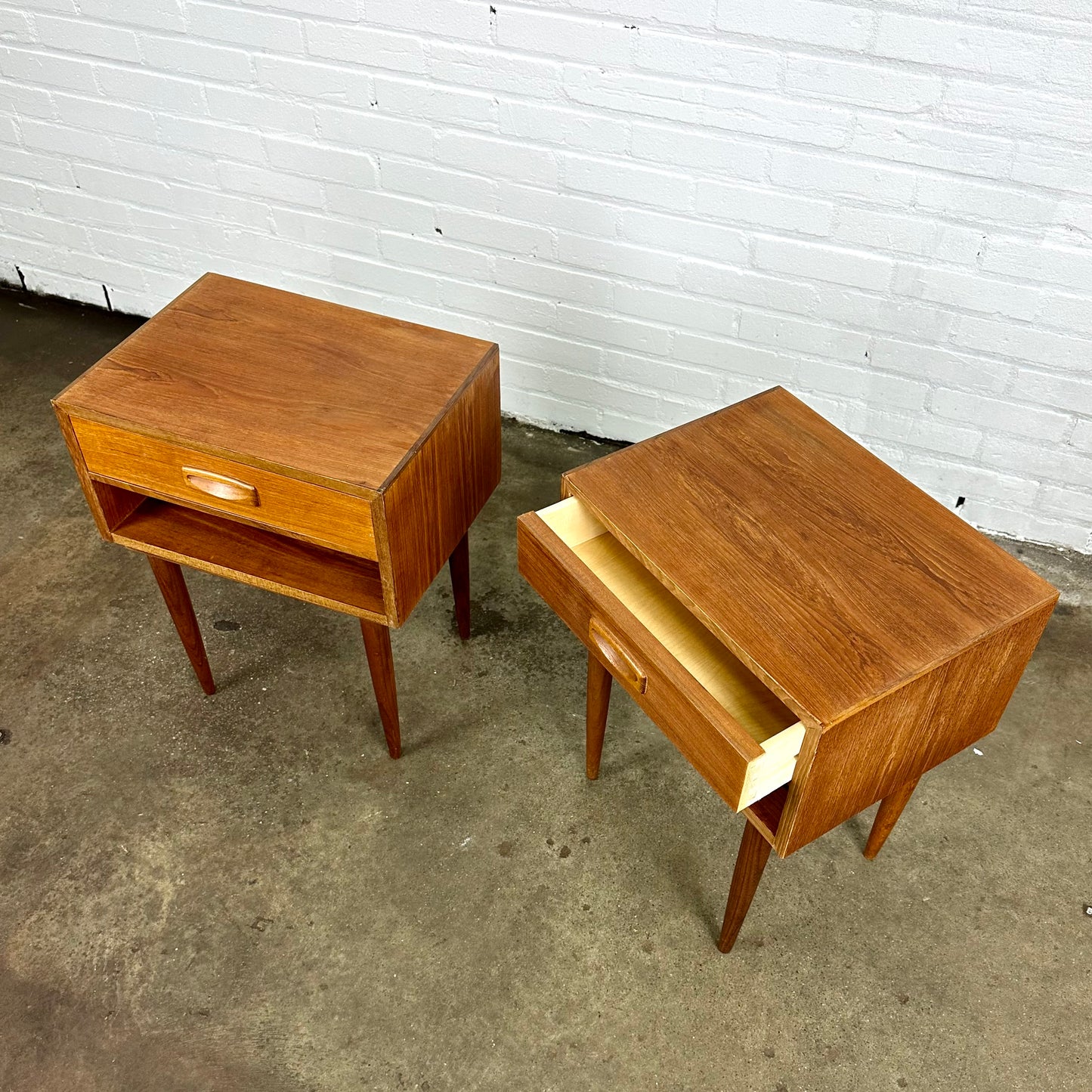 Danish design bedside tables made of teak wood - set of 2