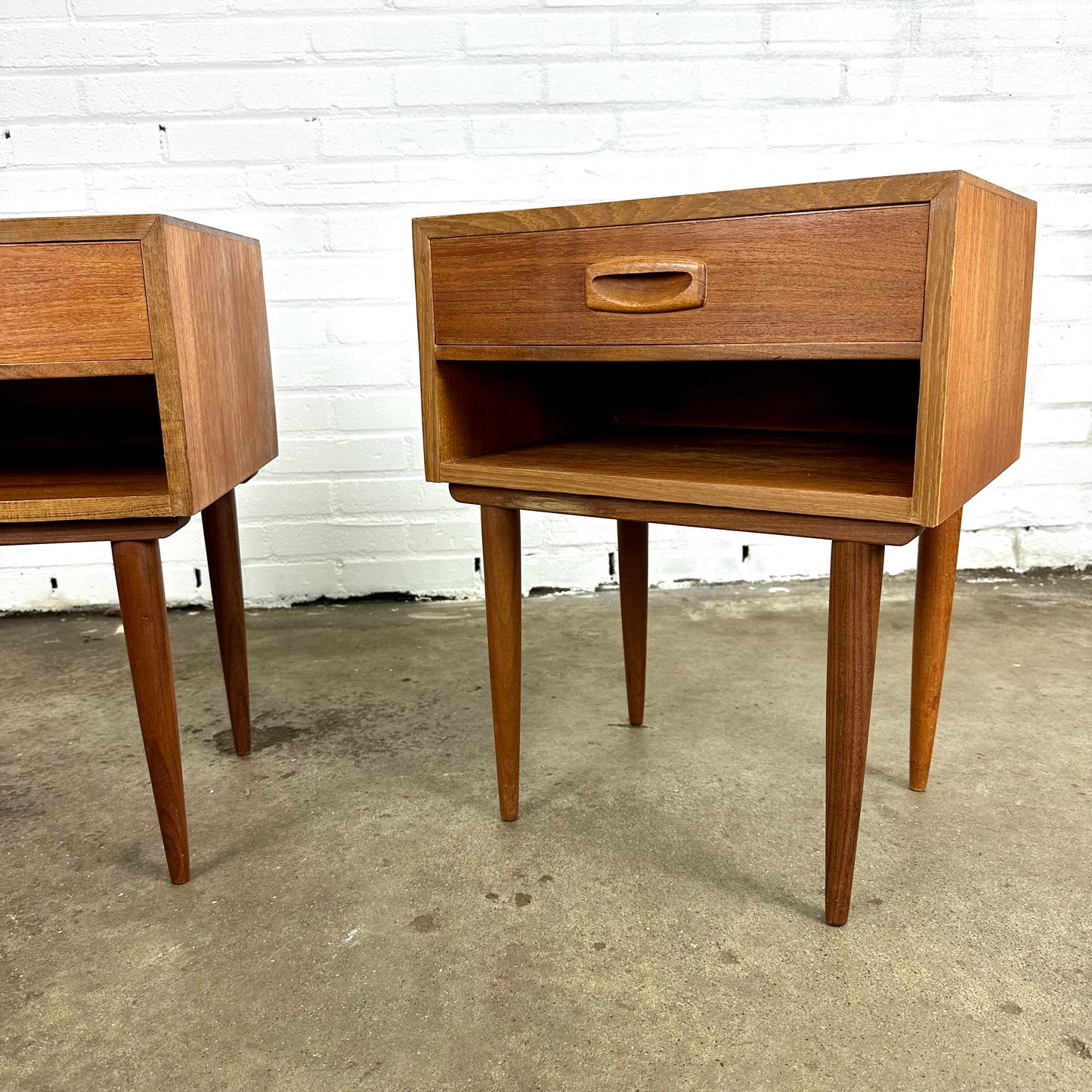 Danish design bedside tables made of teak wood - set of 2