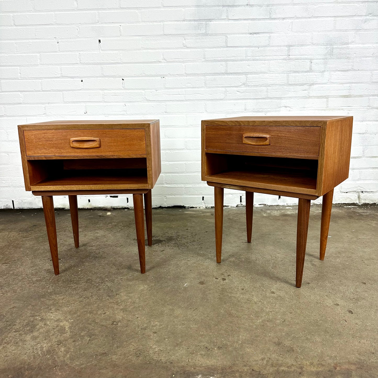 Danish design bedside tables made of teak wood - set of 2