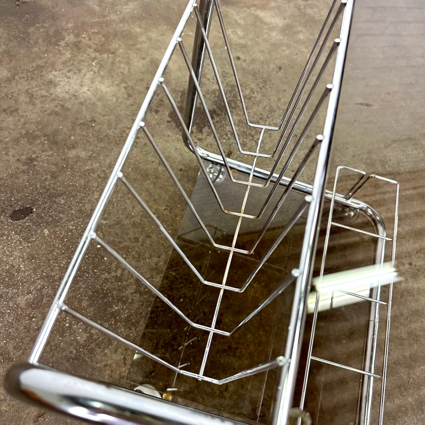 Chrome serving trolley / side table