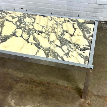 Rectangular coffee table with marble