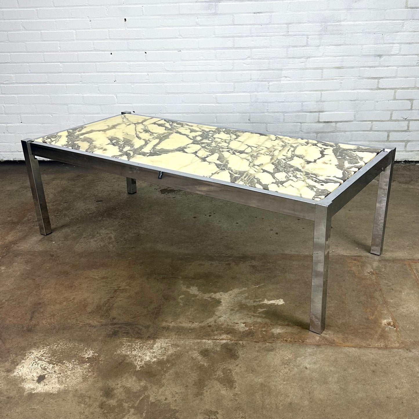Rectangular coffee table with marble