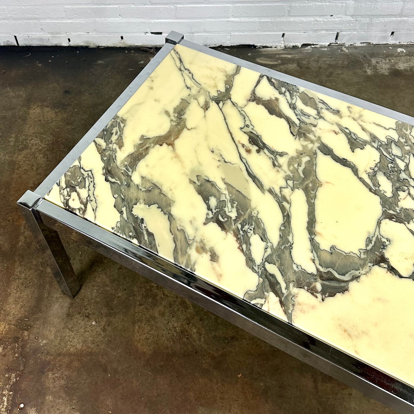 Rectangular coffee table with marble