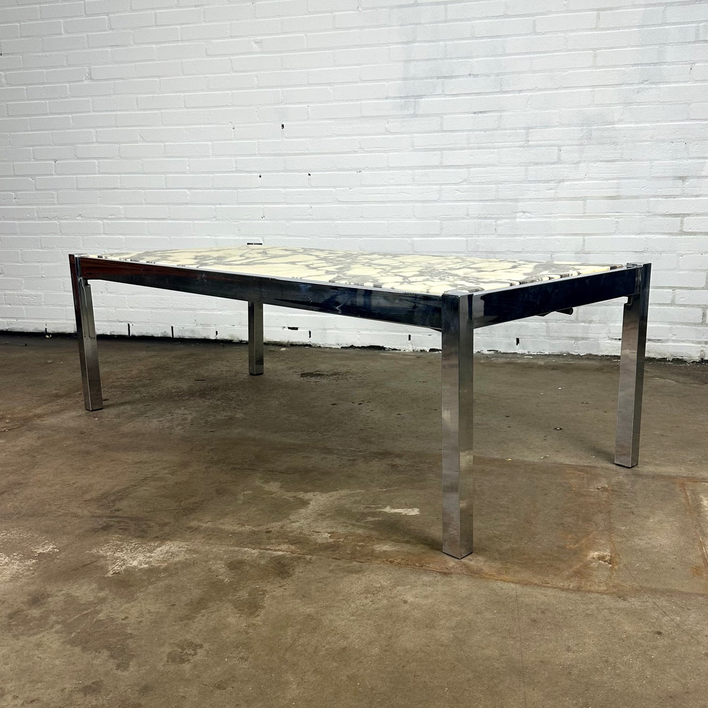 Rectangular coffee table with marble