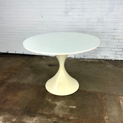 Vintage eettafel rond | wit