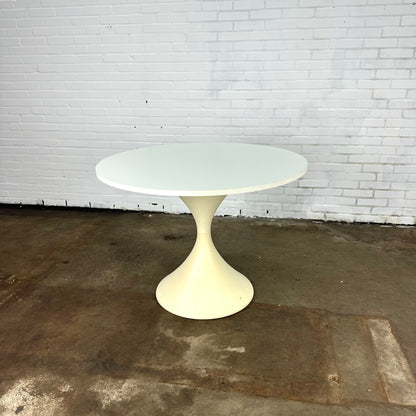 Vintage eettafel rond | wit