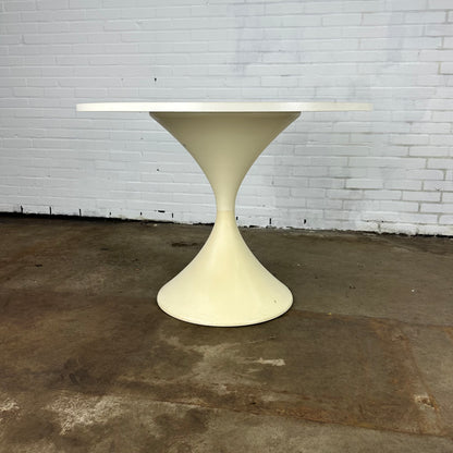 Vintage eettafel rond | wit