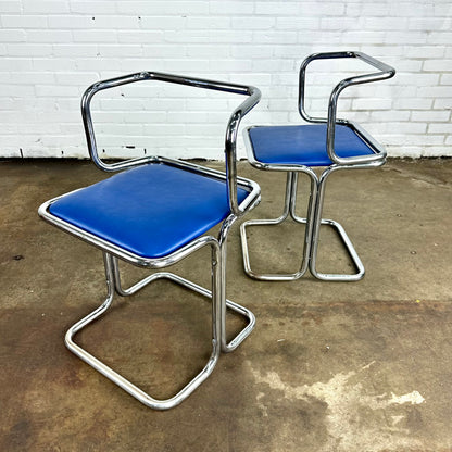 Vintage buisframe eetkamerstoelen