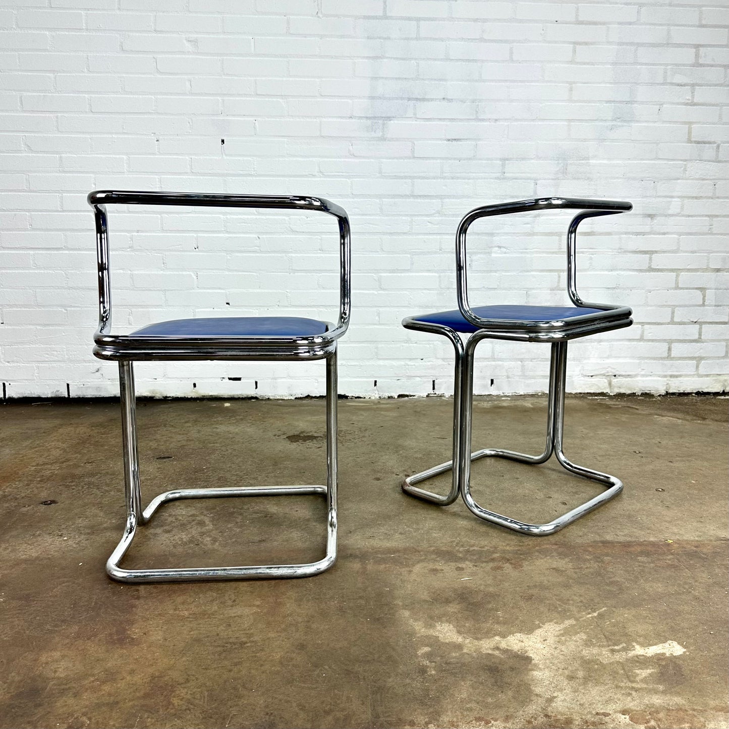 Vintage buisframe eetkamerstoelen