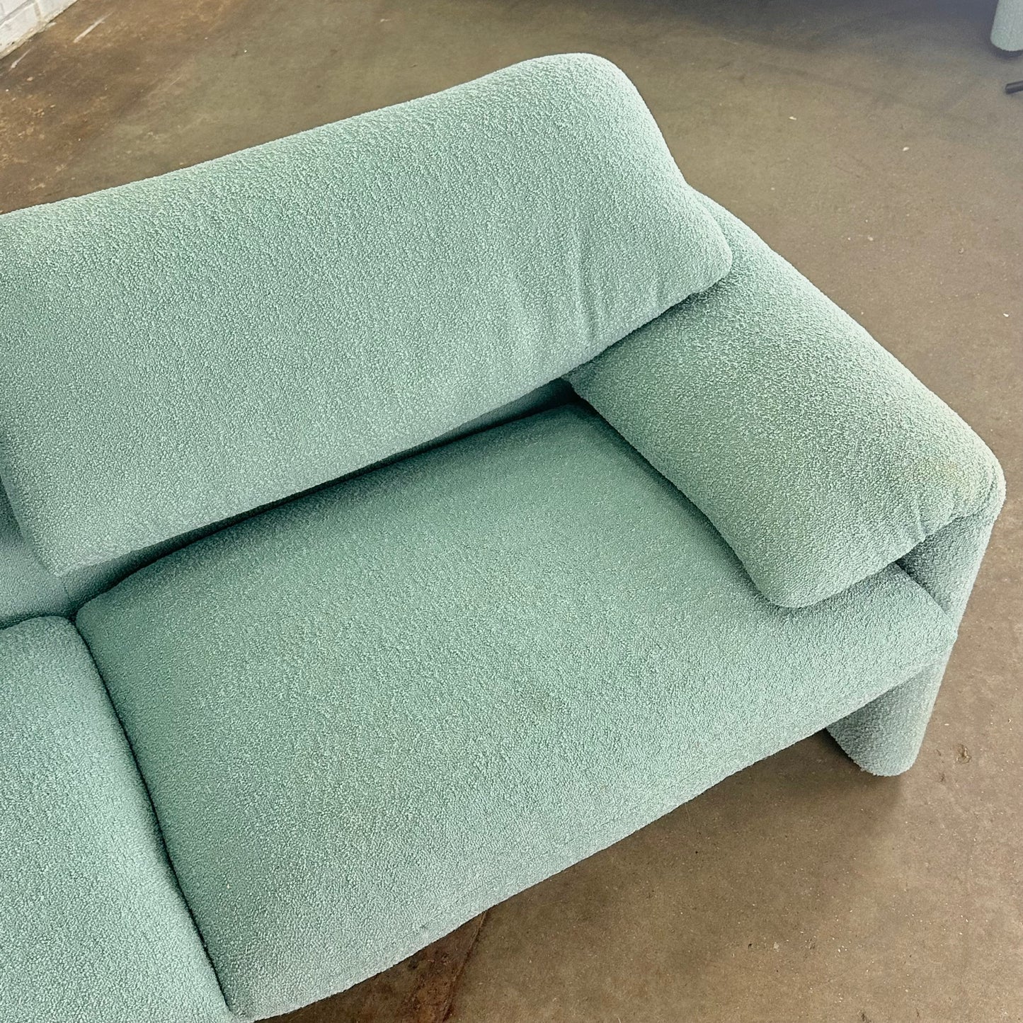 Turquoise Cassina Maralunga 2 zit bank door Vico Magistretti 190