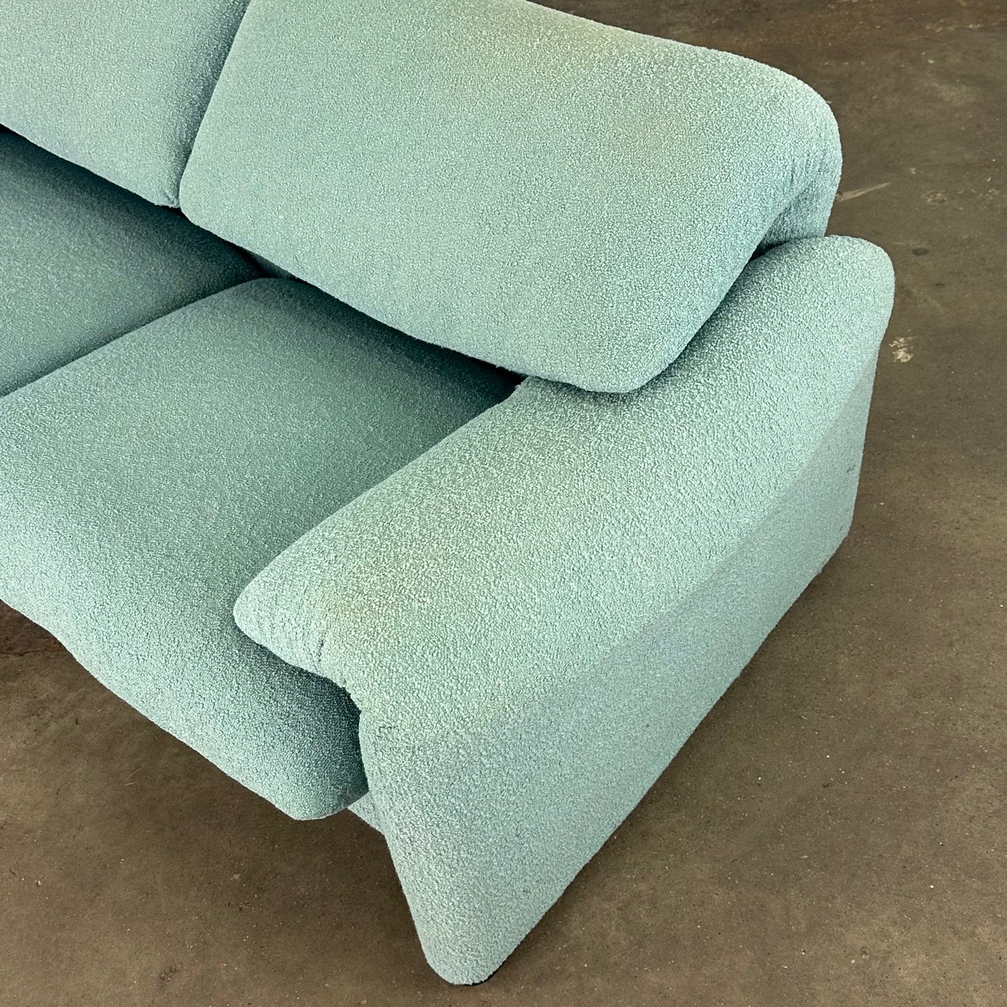 Turquoise Cassina Maralunga 2 zit bank door Vico Magistretti 166