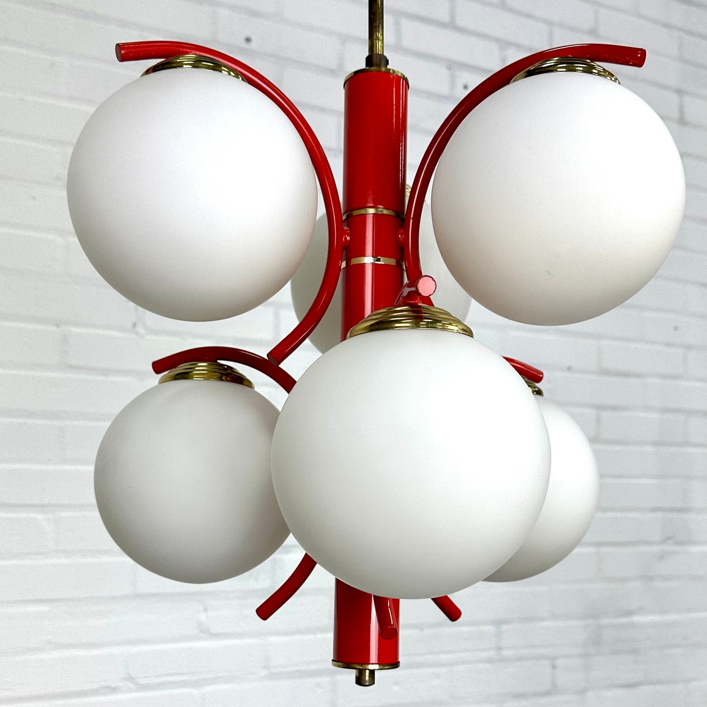 Richard Essig space age design hanglamp rood