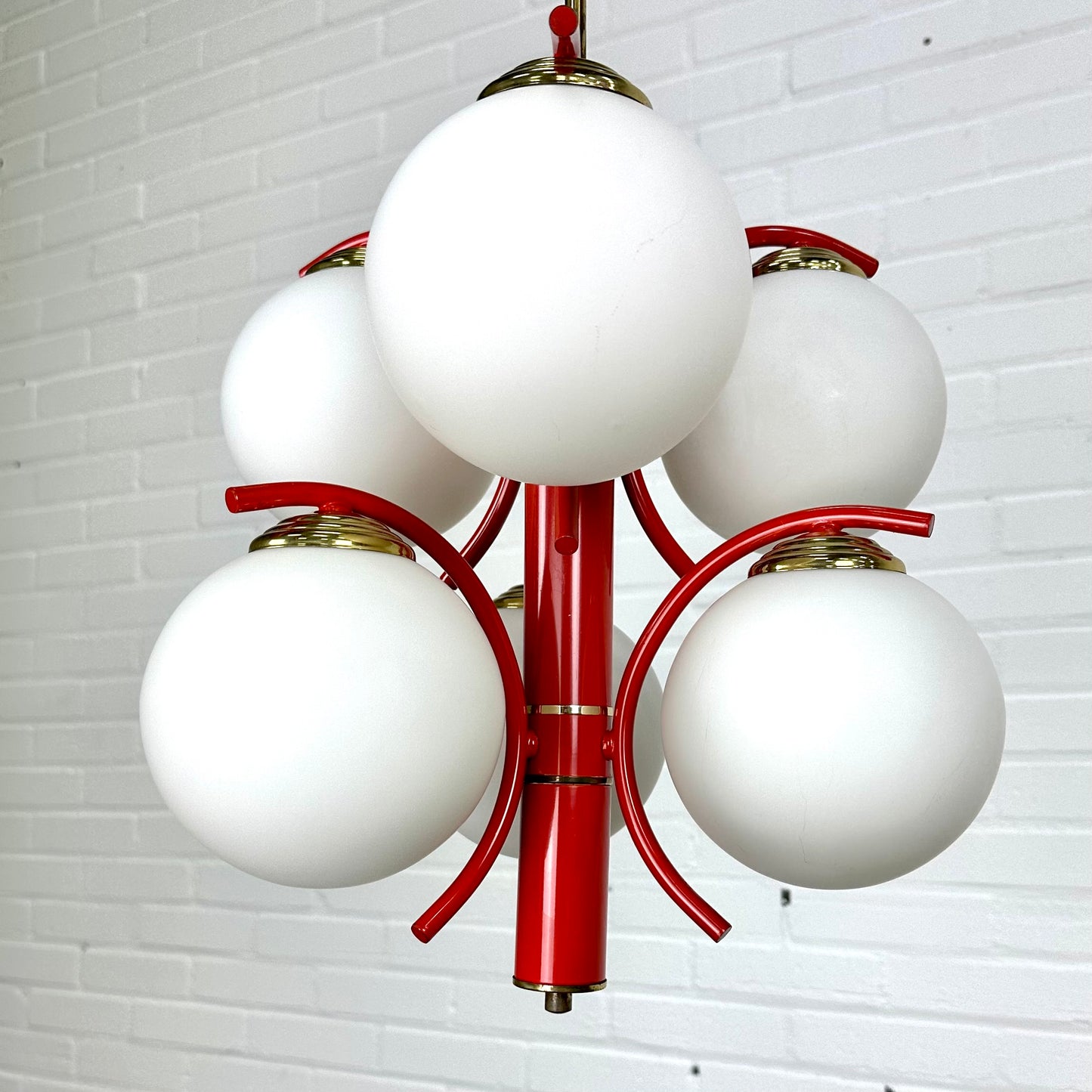 Richard Essig space age design hanglamp rood