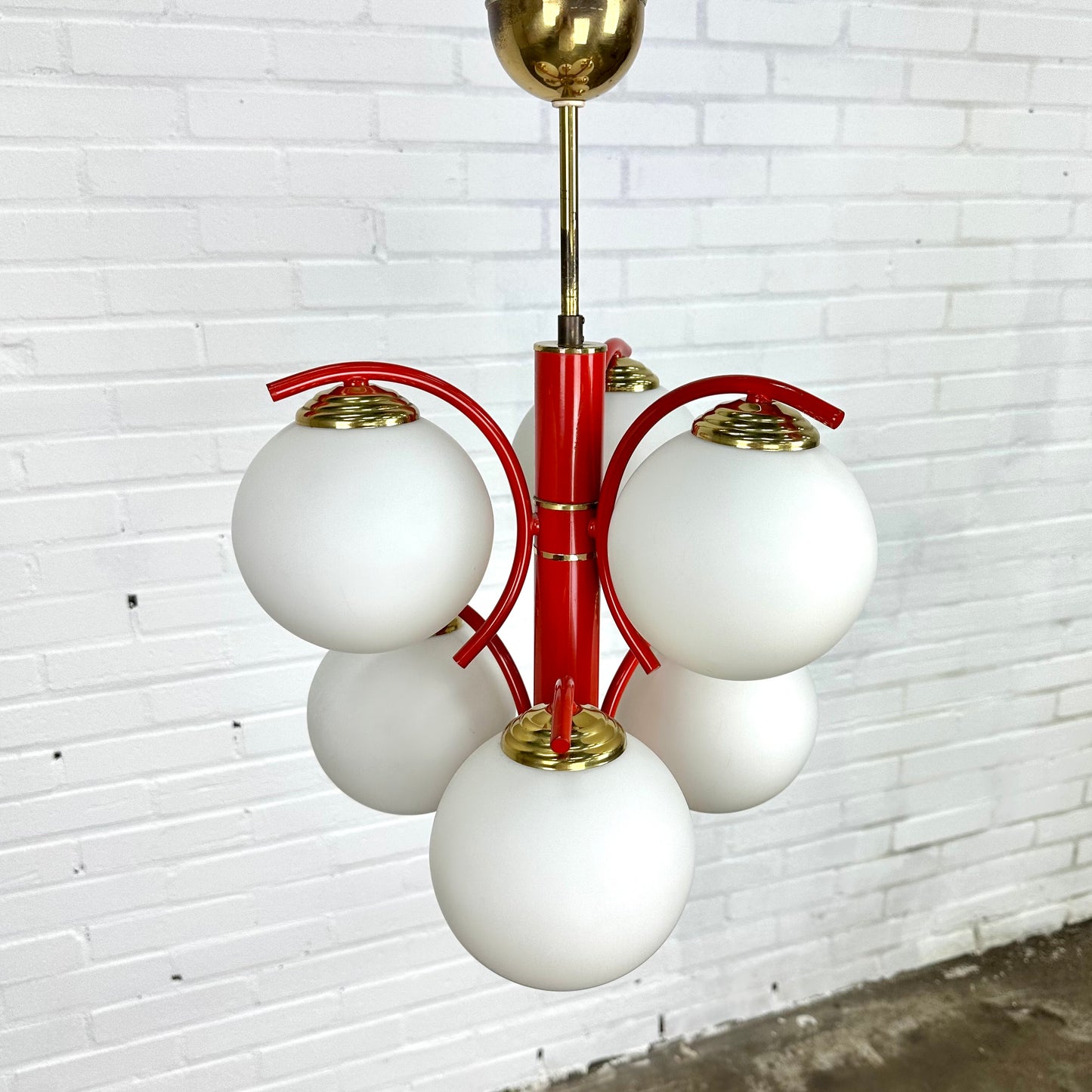 Richard Essig space age design hanglamp rood