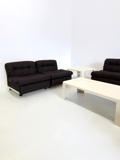 Modulaire Sofa / fauteuils set Amanta van Mario Bellini voor C&B Italia in donkerbruin