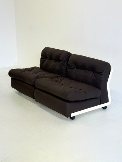 Modulaire Sofa / fauteuils set Amanta van Mario Bellini voor C&B Italia in donkerbruin
