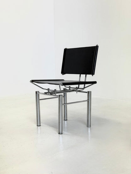 Zwart leren 8600 stoel voor Kusch & Co van Hans Ulrich Bitsch