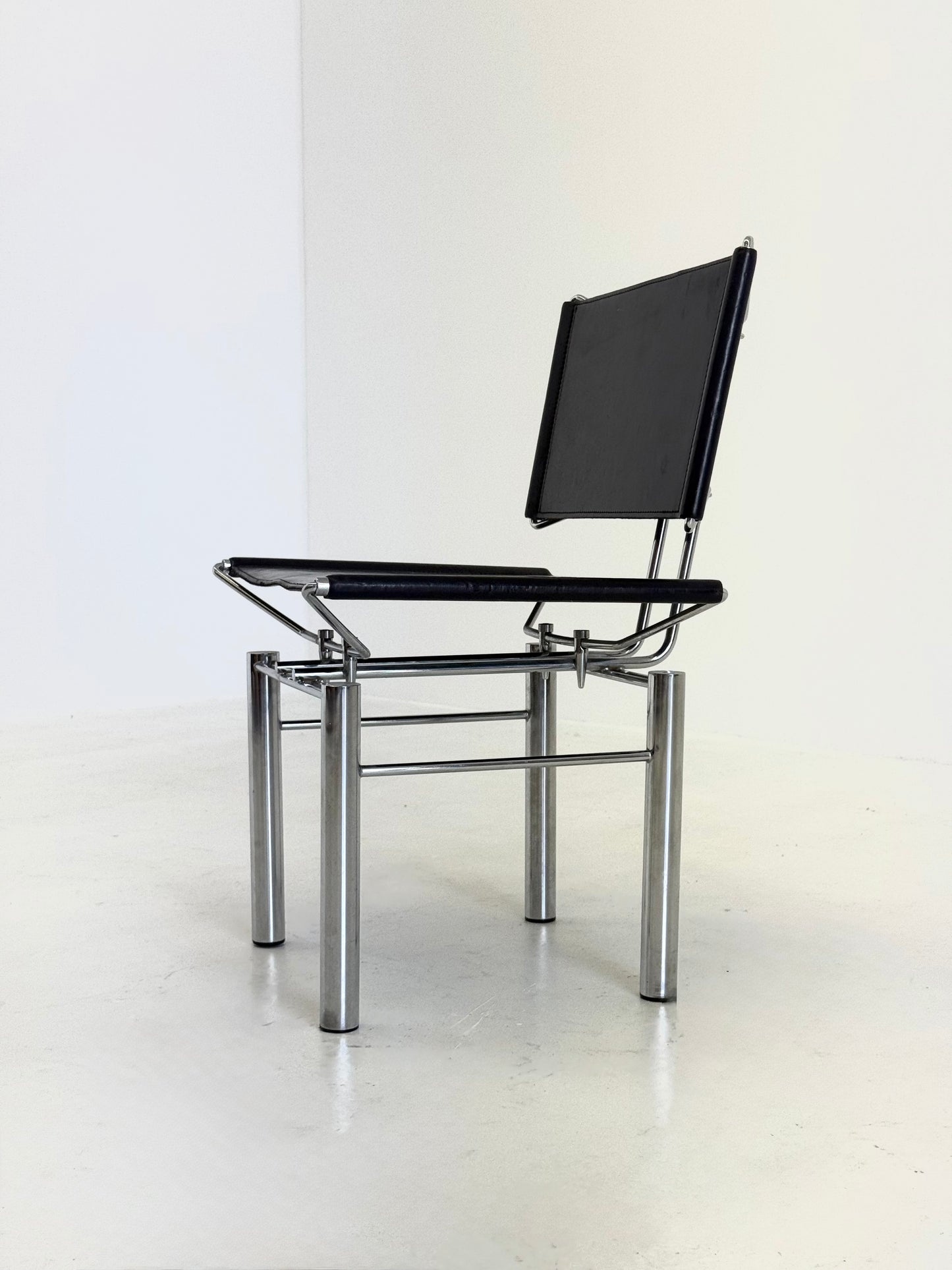 Zwart leren 8600 stoel voor Kusch & Co van Hans Ulrich Bitsch