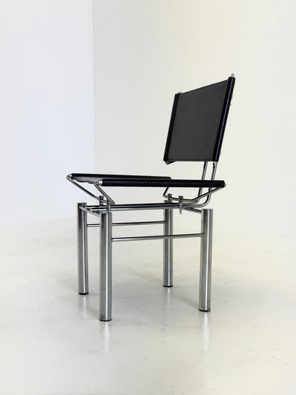 Zwart leren 8600 stoel voor Kusch & Co van Hans Ulrich Bitsch