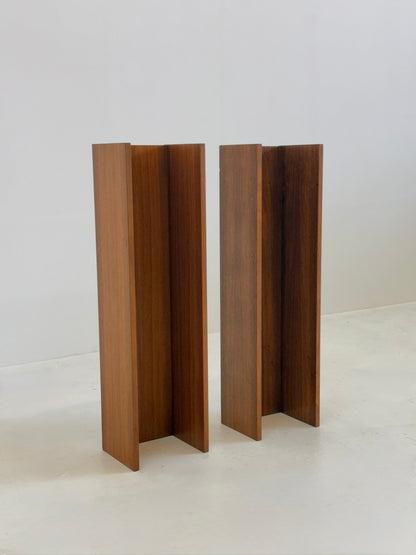 Set van twee Deense Teak Wandplanken Mid-Century