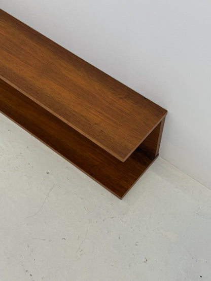 Set van twee Deense Teak Wandplanken Mid-Century