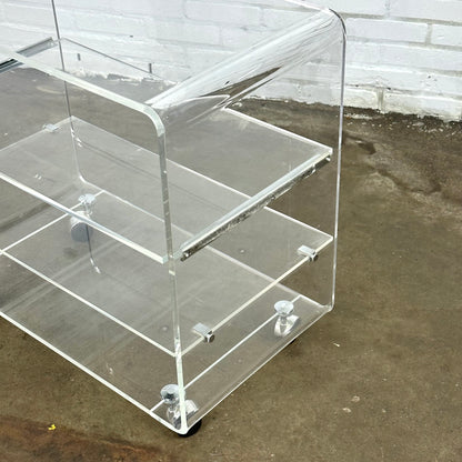 Grote vintage space-age plexiglas trolley