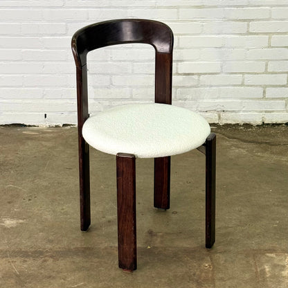 Set van 6 Bruno Rey stoelen in donkerbruin met wit