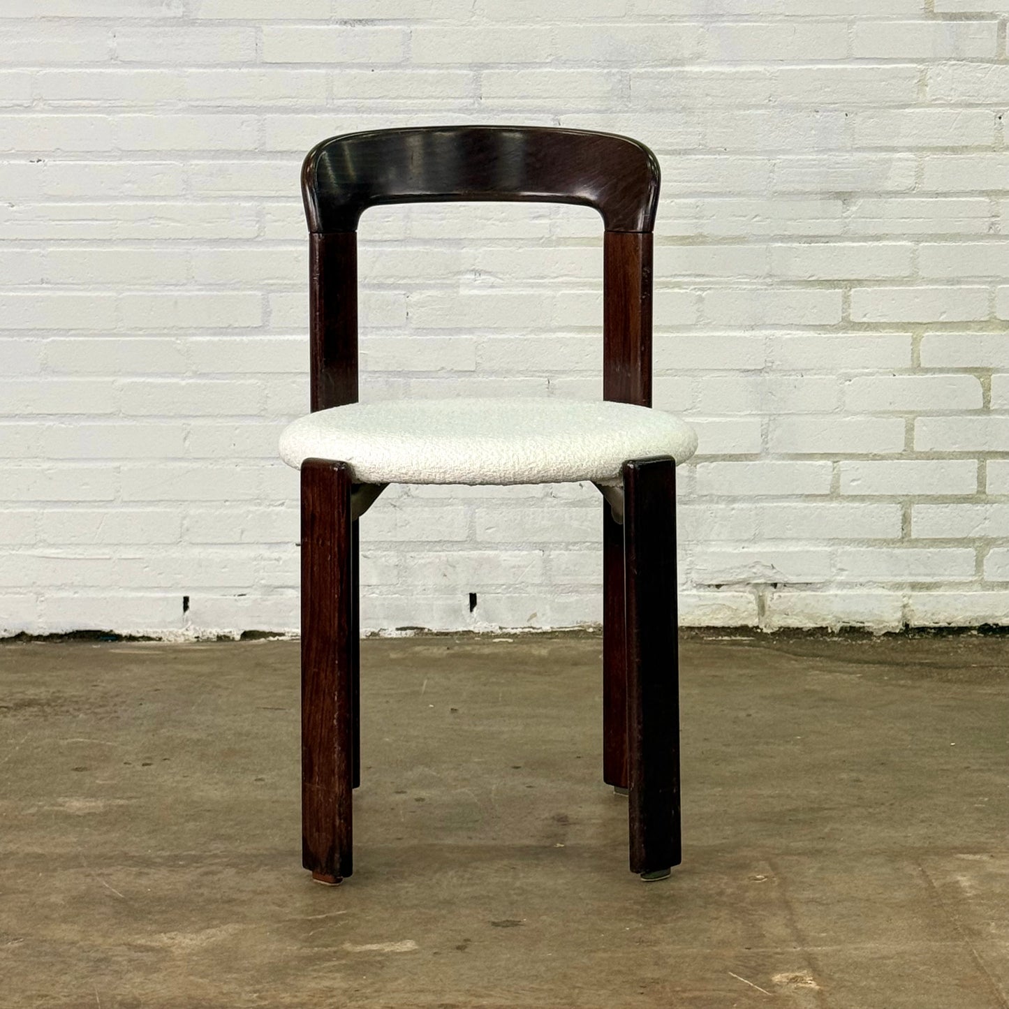 Set van twee Bruno Rey stoelen in donkerbruin met wit