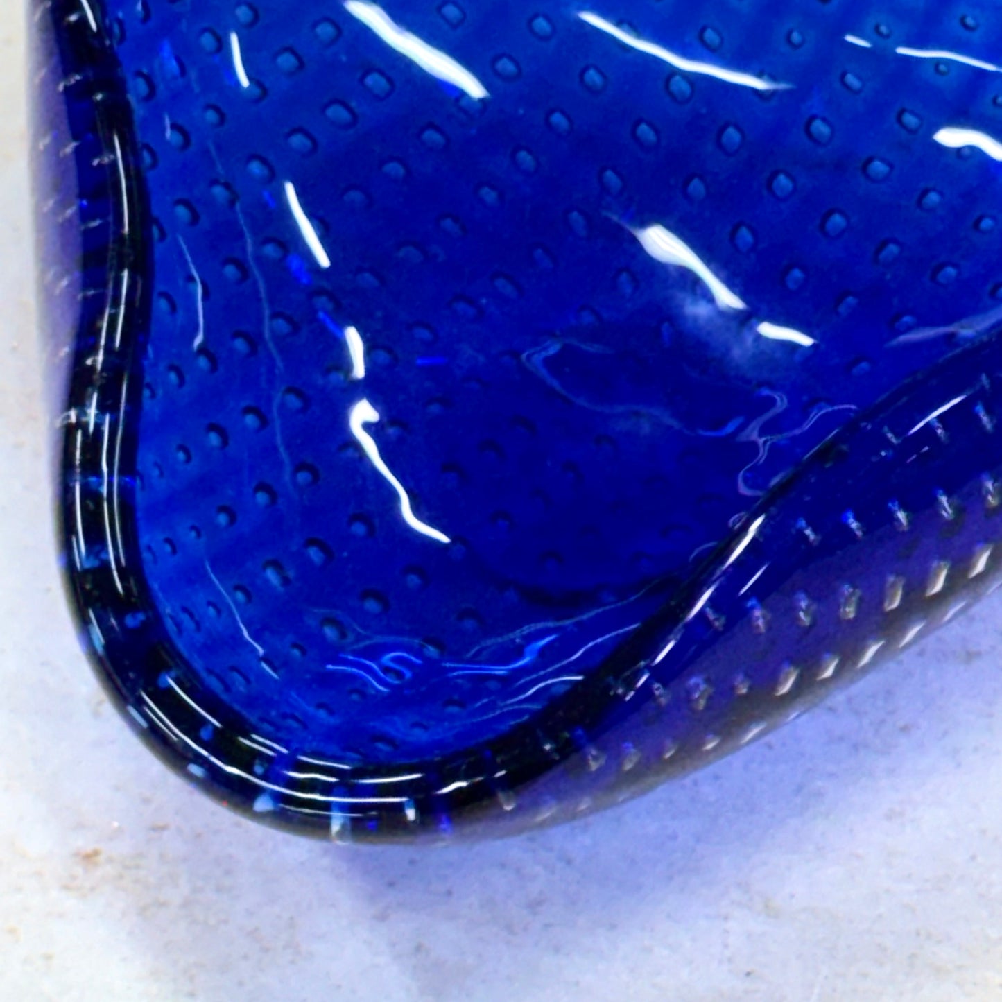 Murano Bullicante glas asbak in blauw