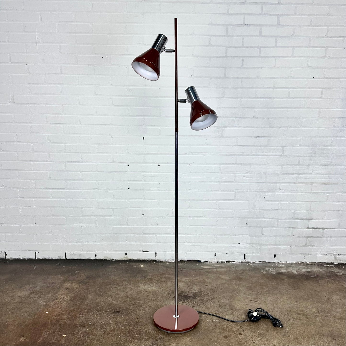 Chocolate brown vintage floorlamp