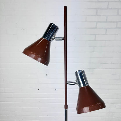 Chocolate brown vintage floorlamp