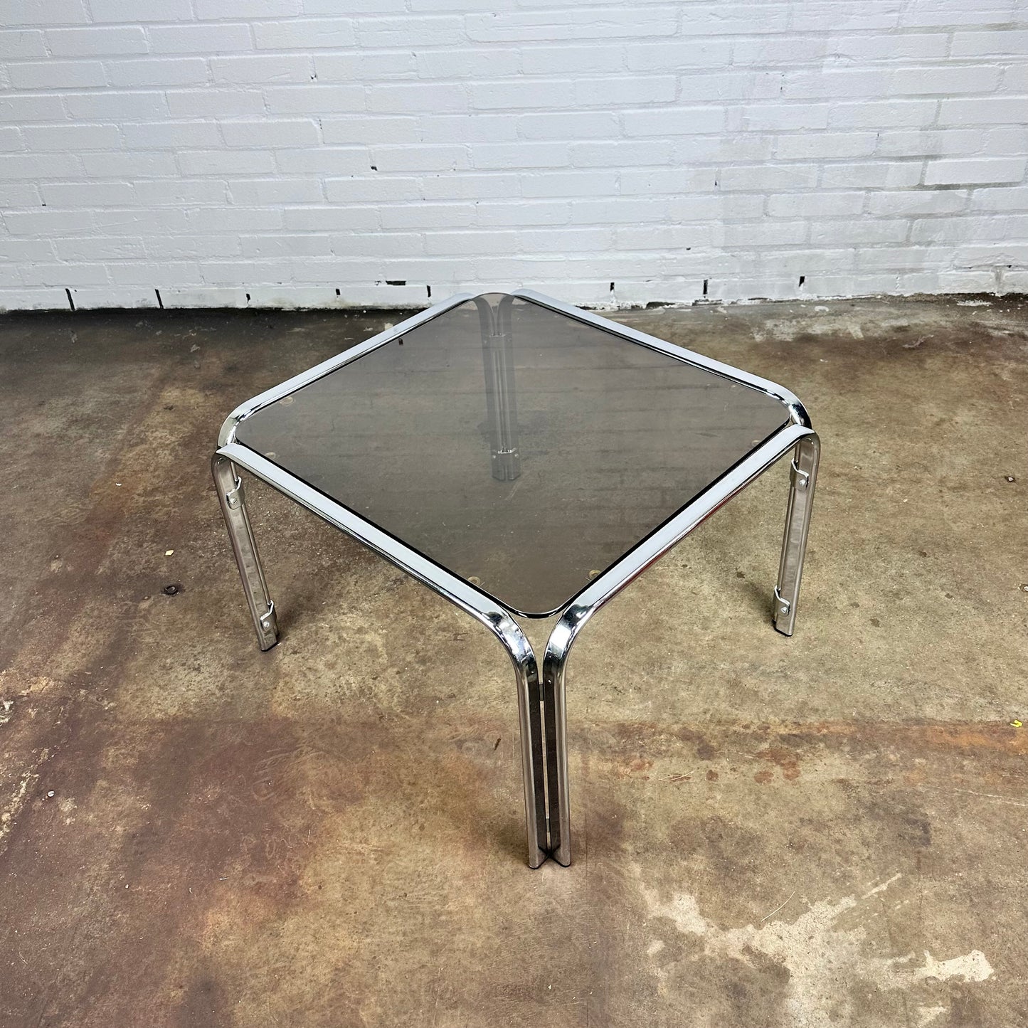 Coffee table with smoke glass & chrome frame