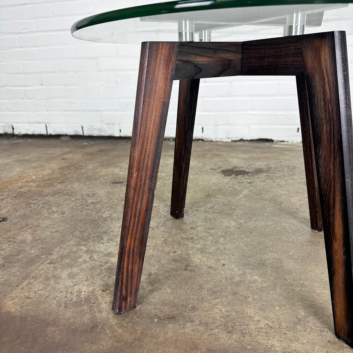 Vintage side table with wooden base