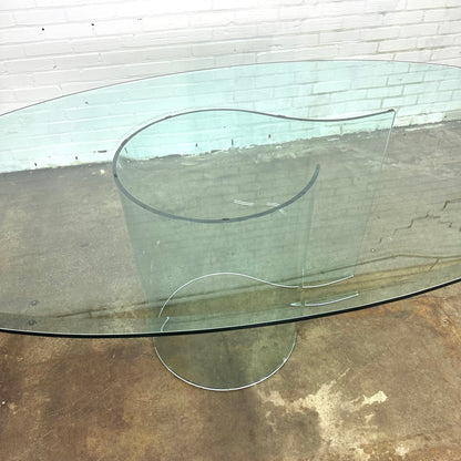 Papiro glass dining table by Fiam Italy