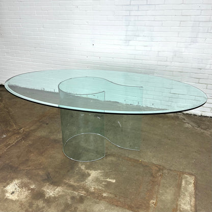 Papiro glass dining table by Fiam Italy