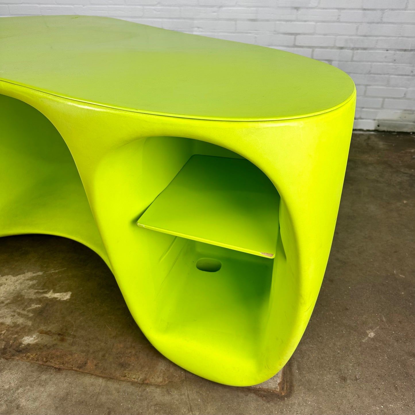 Vitra lime green Baobab desk by Philippe Starck