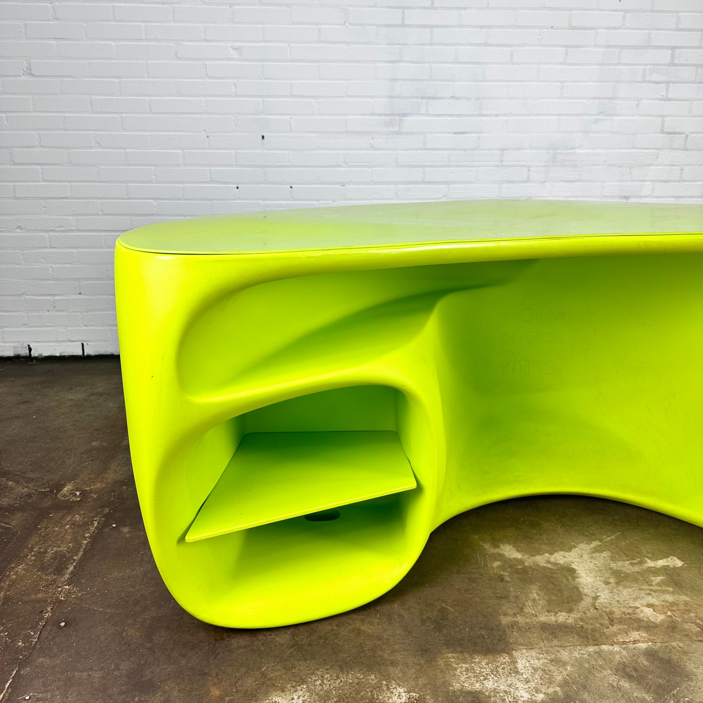 Vitra lime green Baobab desk by Philippe Starck