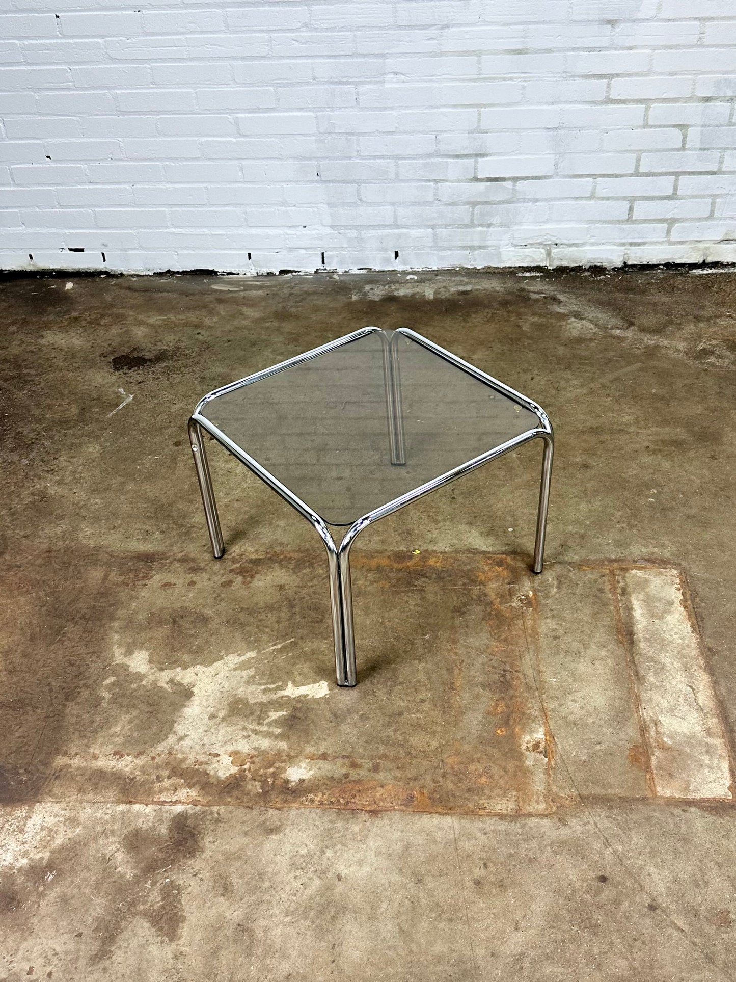 Vintage coffee table in chromed metal