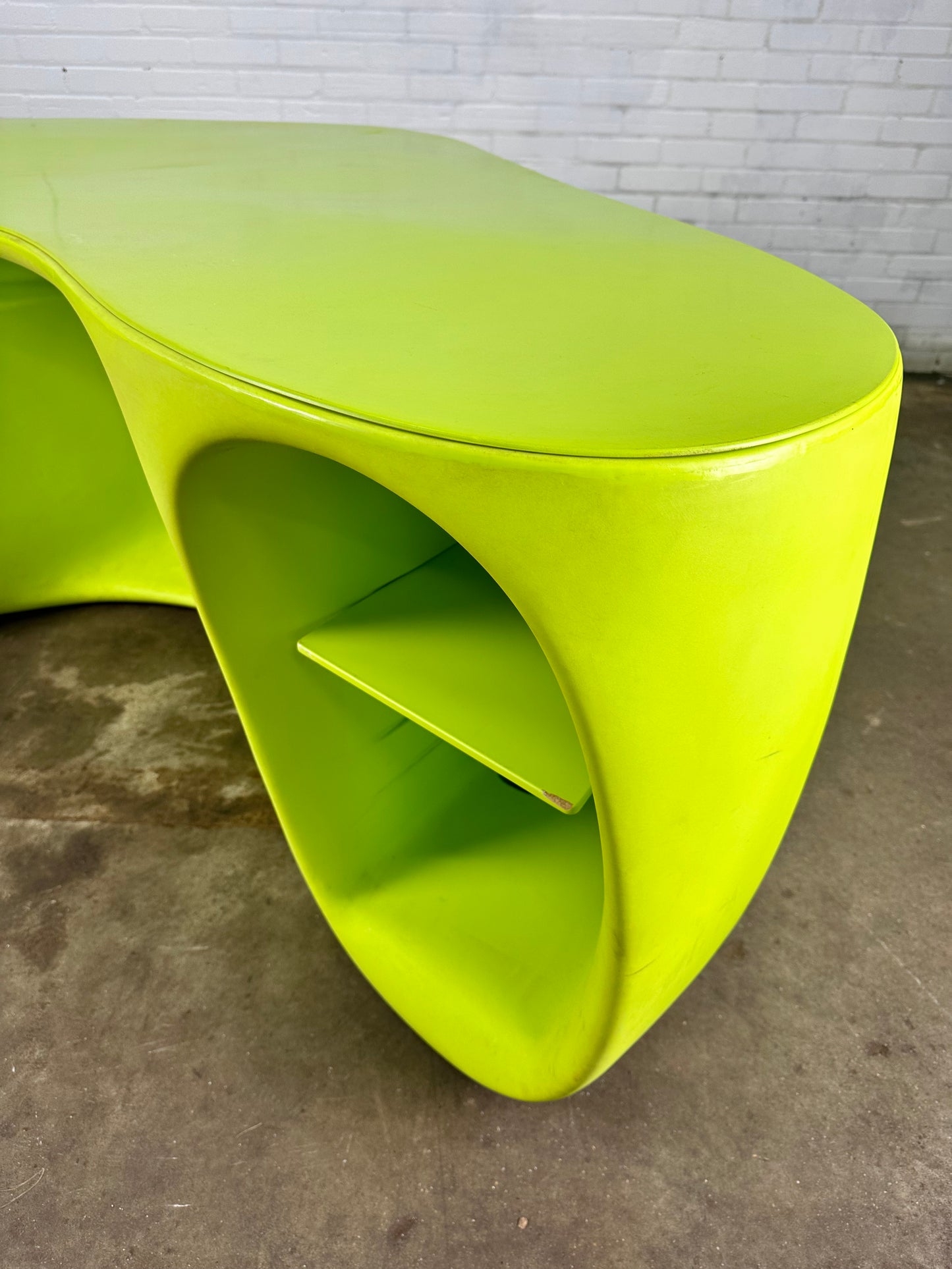 Vitra lime green Baobab desk by Philippe Starck