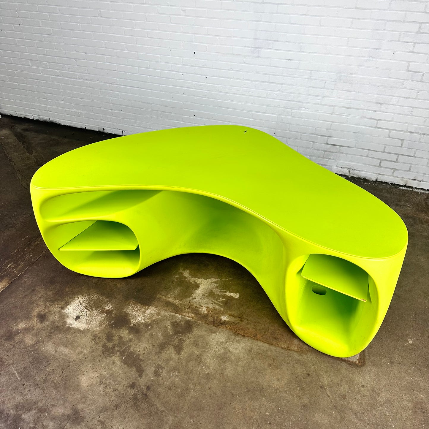 Vitra lime green Baobab desk by Philippe Starck