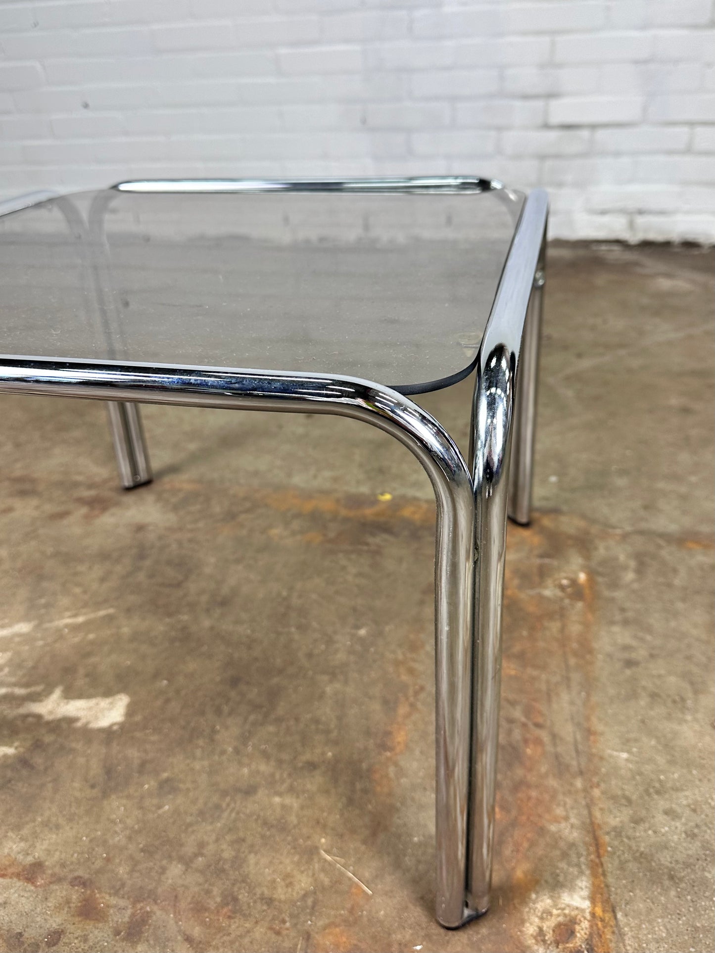 Vintage coffee table in chromed metal