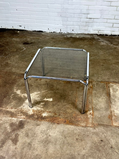 Vintage coffee table in chromed metal